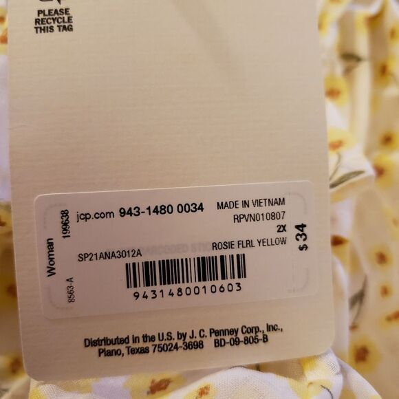 A.N.A. Rosie Ruffle Floral Blouse Sz 2X - Picture 7 of 8